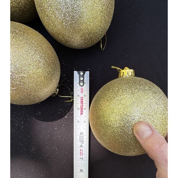 8 Dillards Home Vintage GOLD Glittered Christmas Ornaments Gorgeous! - Picture 5 of 10